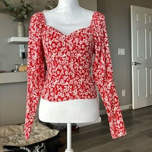 Floral Anthropologie long sleeve blouse. Size XS